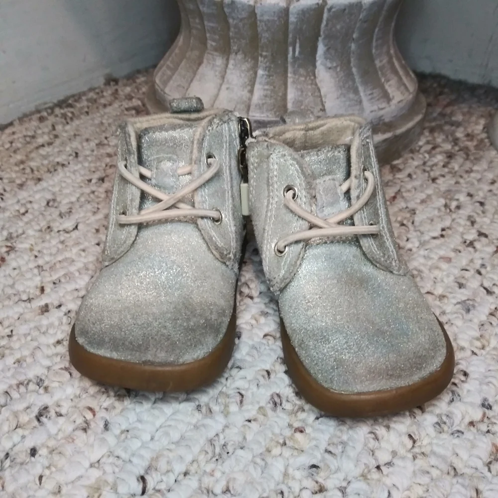 UGG Kristjan Toddler Distressed Metallic Suede Chukka Boots